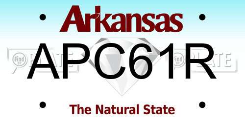 APC61R Arkansas License Plate