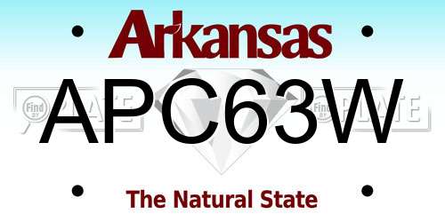 APC63W Arkansas License Plate