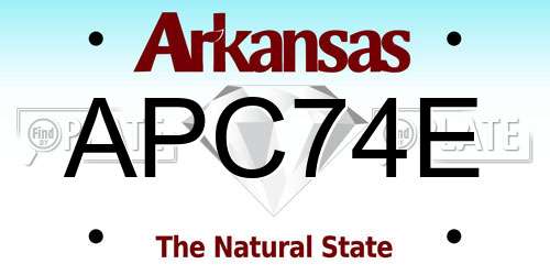 APC74E Arkansas License Plate