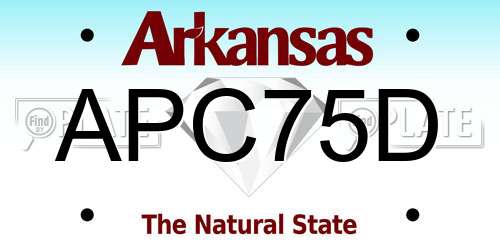 APC75D Arkansas License Plate