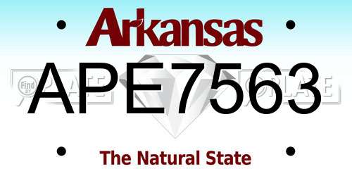 APE7563 Arkansas License Plate
