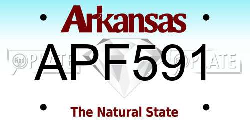 APF591 Arkansas License Plate