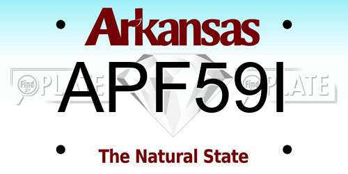 APF59I Arkansas License Plate