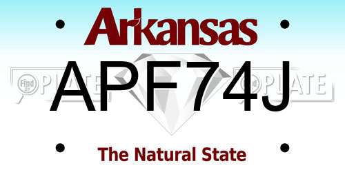 APF74J Arkansas License Plate