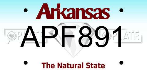 APF891 Arkansas License Plate