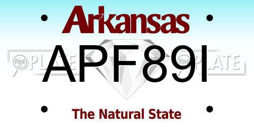 APF89I Arkansas License Plate