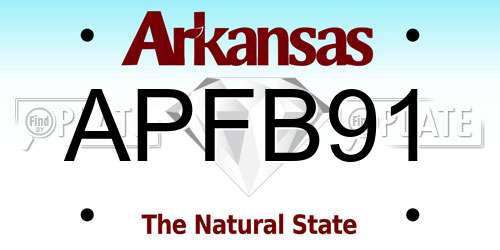 APFB91 Arkansas License Plate
