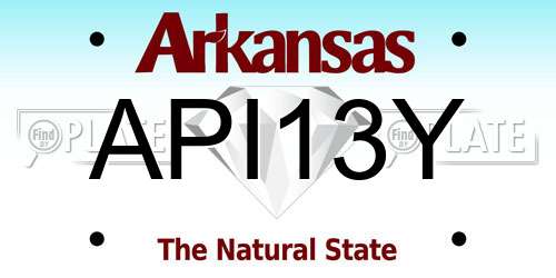 API13Y Arkansas License Plate
