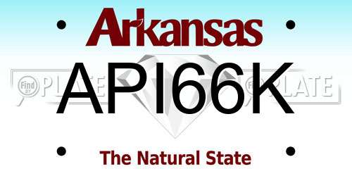 API66K Arkansas License Plate
