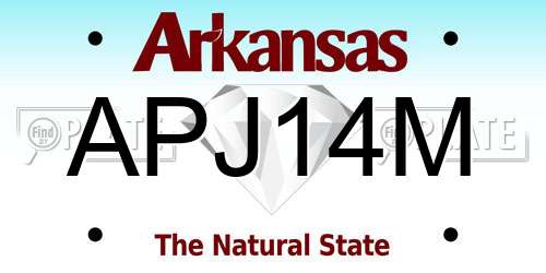 APJ14M Arkansas License Plate