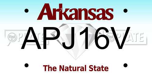 APJ16V Arkansas License Plate