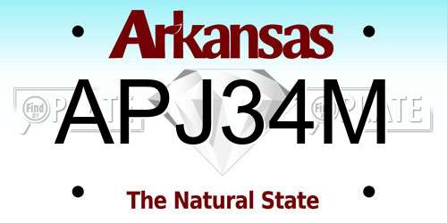 APJ34M Arkansas License Plate