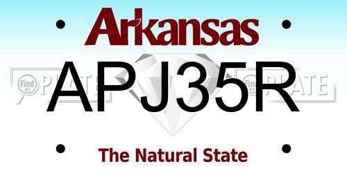 APJ35R Arkansas License Plate
