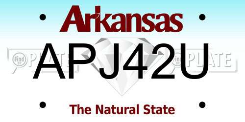 APJ42U Arkansas License Plate