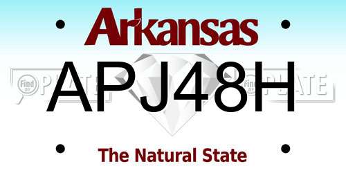 APJ48H Arkansas License Plate