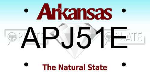 APJ51E Arkansas License Plate