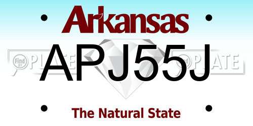 APJ55J Arkansas License Plate