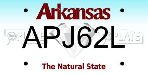 APJ62L Arkansas License Plate