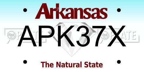APK37X Arkansas License Plate