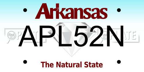 APL52N Arkansas License Plate