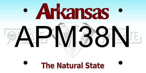 APM38N Arkansas License Plate