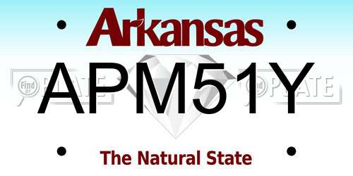 APM51Y Arkansas License Plate
