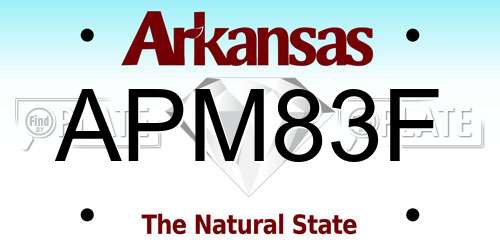 APM83F Arkansas License Plate