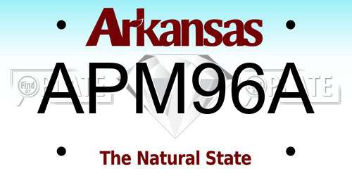 APM96A Arkansas License Plate