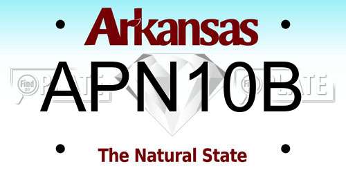 APN10B Arkansas License Plate