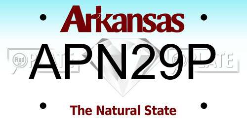 APN29P Arkansas License Plate