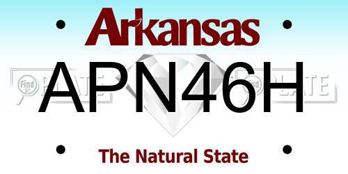 APN46H Arkansas License Plate