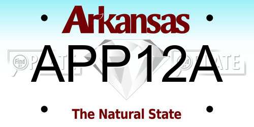 APP12A Arkansas License Plate
