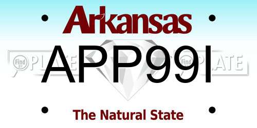 APP99I Arkansas License Plate