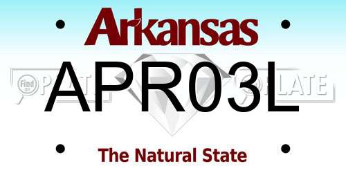 APR03L Arkansas License Plate
