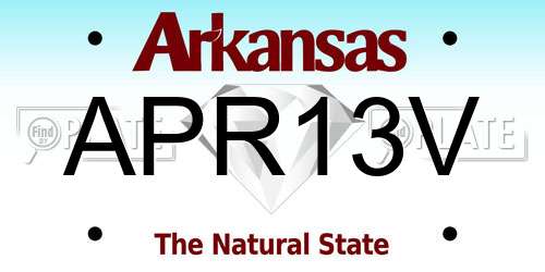 APR13V Arkansas License Plate