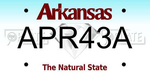 APR43A Arkansas License Plate