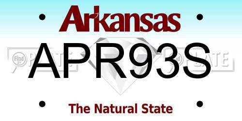 APR93S Arkansas License Plate