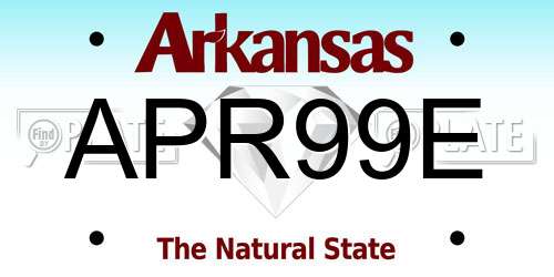 APR99E Arkansas License Plate