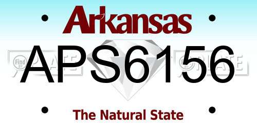 APS6156 Arkansas License Plate