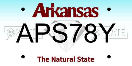 APS78Y Arkansas License Plate