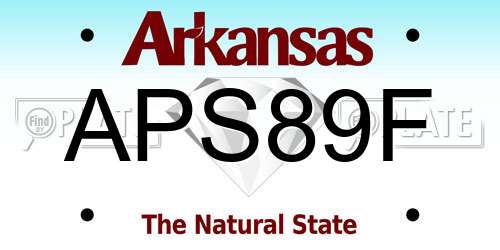 APS89F Arkansas License Plate
