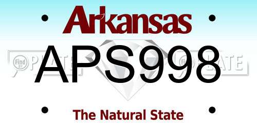 APS998 Arkansas License Plate