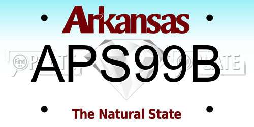 APS99B Arkansas License Plate