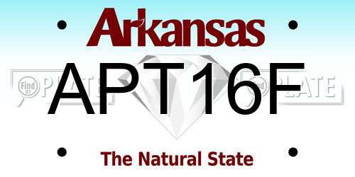 APT16F Arkansas License Plate
