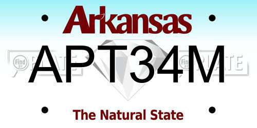 APT34M Arkansas License Plate
