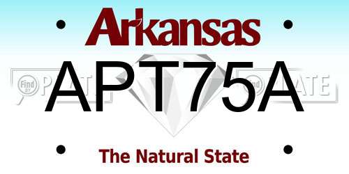 APT75A Arkansas License Plate