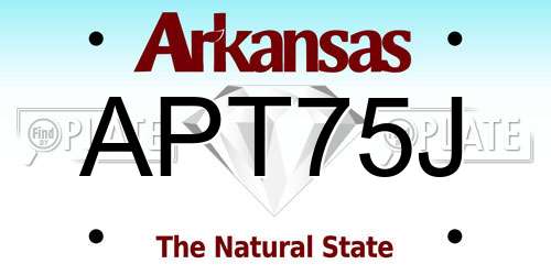 APT75J Arkansas License Plate