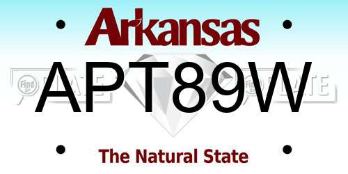 APT89W Arkansas License Plate