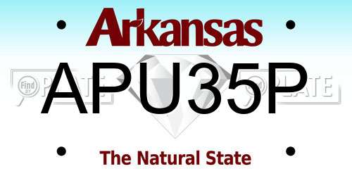 APU35P Arkansas License Plate