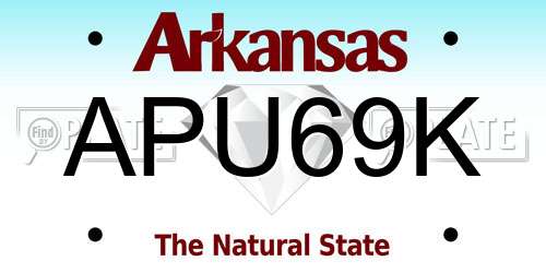 APU69K Arkansas License Plate